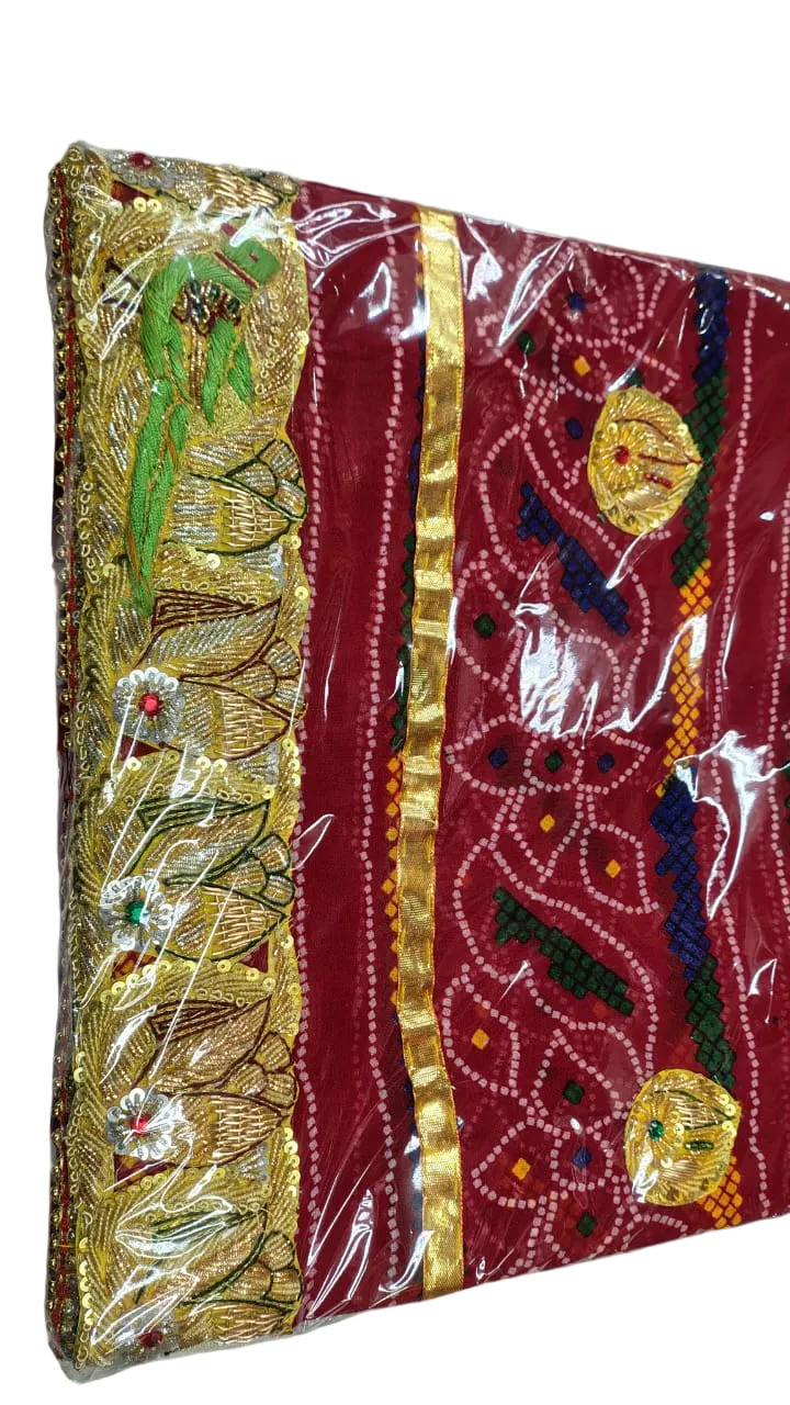 Elegant Kolkata Zardozi Chunri Odhna Marwadi Heritage Collection | Georgette Wedding Dupatta