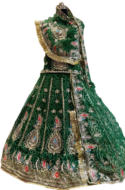 DESIGHNER 5 MTR GHER VINTAGE CHUNNARI POSHAK