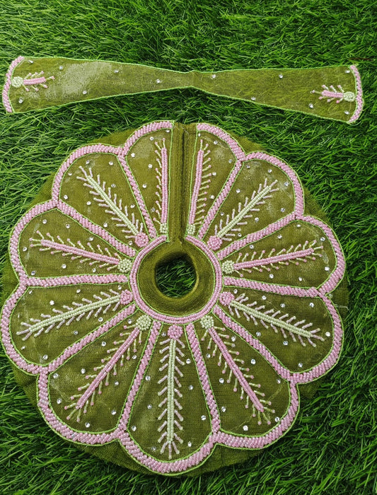 Janmashtami special heavy designer Ladoo gopalji poshak with mukut                 size 6inch
