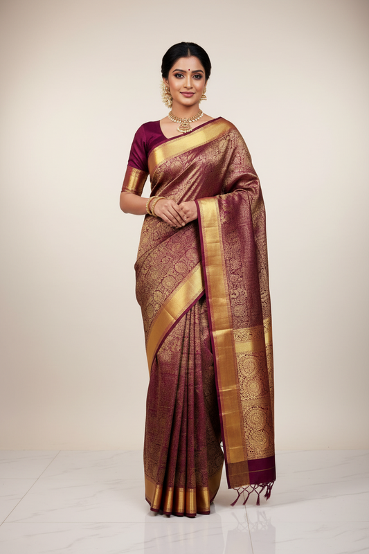 South Indian Classic Kanjivaram Pure Silk Saree | Authentic & Certified