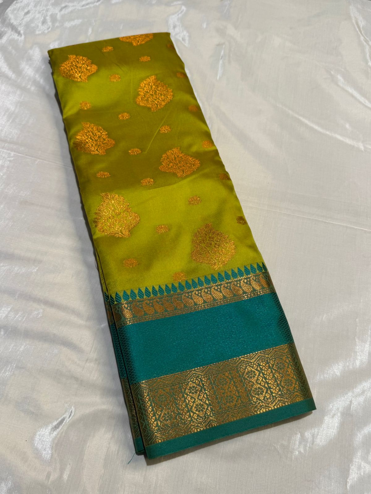 Traditional Big Border Semi Kanchipuram Silk Saree