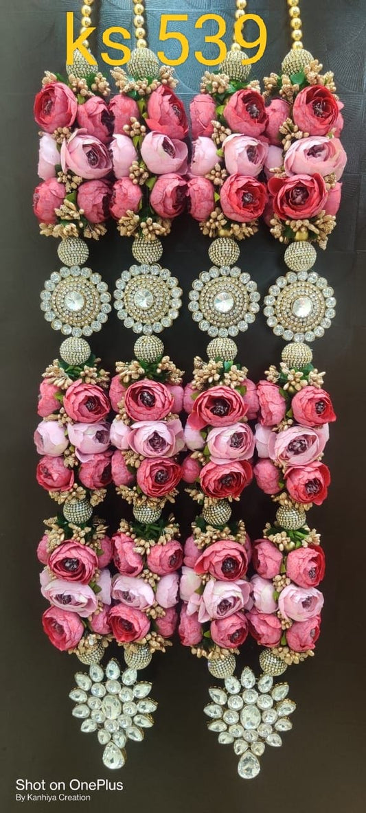 Beautiful handcrafted wedding Garland varamala pack of 2 for Bride and Groom size 24*inch