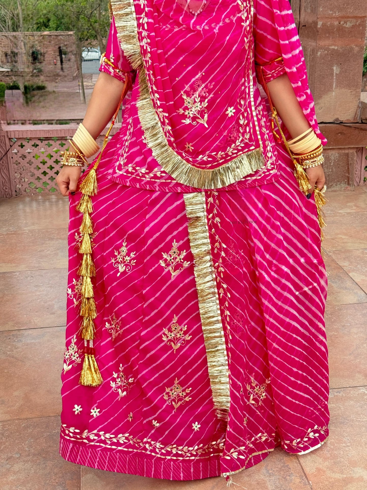 Lahriya Special Rani Colour Humrahi Poshak | Pure Ethnic Lahriya | Zari Kasab & Pitten Work | Unstitched