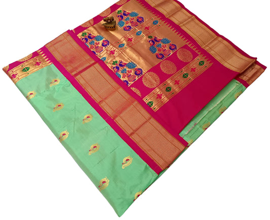 Exquisite Paithani Handwoven Pure Silk Saree – Certified Authentic Silk