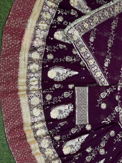 Heavy Royal Rajwadi Poshak - Pure Odhani & Velvet Border Work