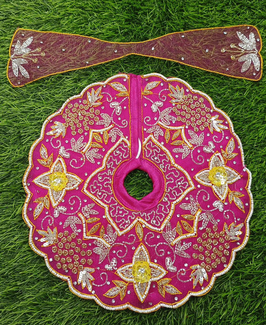 Cheed gulen sequence pearl stone work beautiful Ladoo Gopalji Poshak