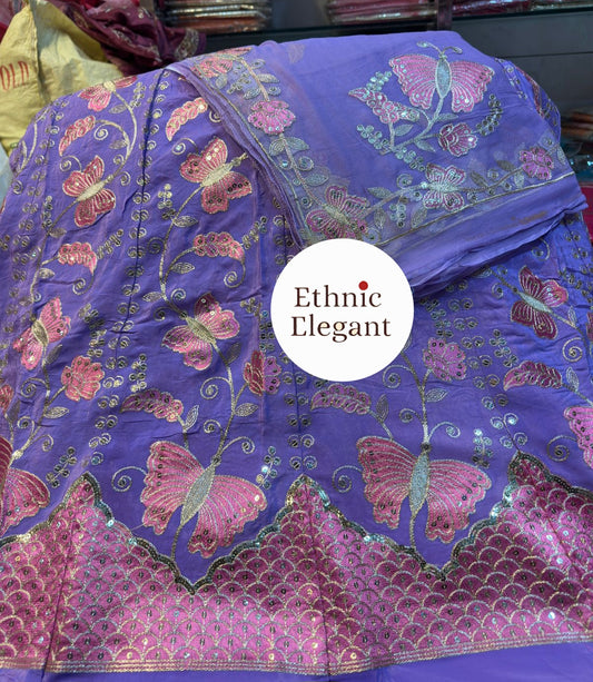 Natural silk  thakurji pure odhna heavy patch work handwork poshak elegant poshak