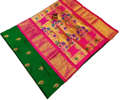 Exquisite Paithani Handwoven Pure Silk Saree – Certified Authentic Silk