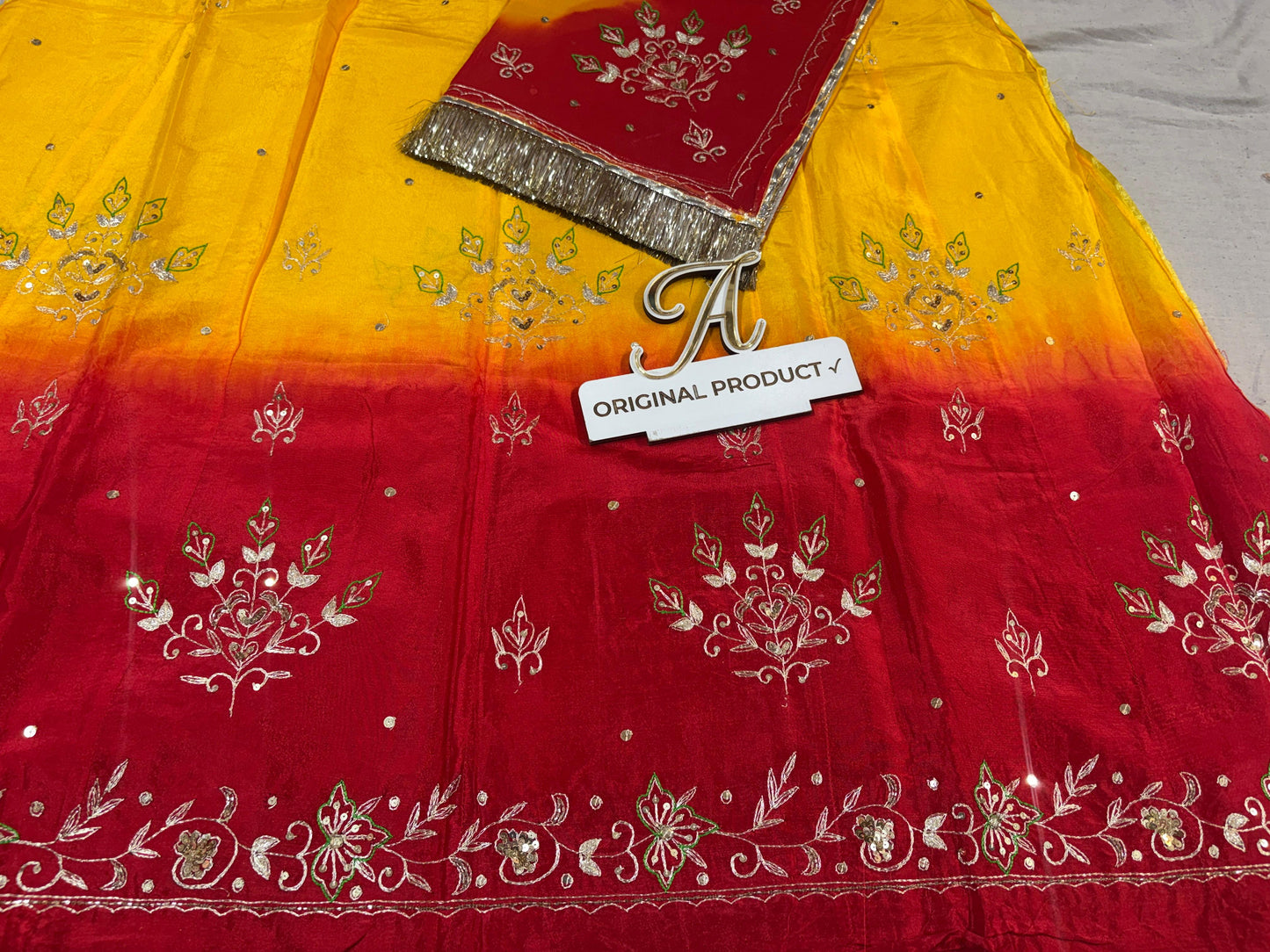 Designer Upada Crepe Boutique Thakurji Poshak with Aari Taari Work & Pure Odhani