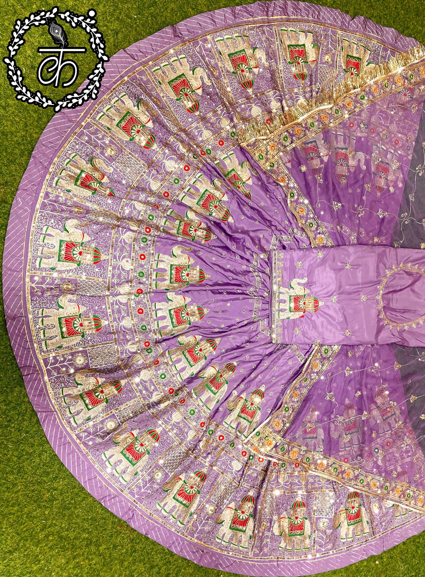 Boutique Vintage Rajputi Poshak | Premium Crepe Silk with Pure Odhani & Hand Zari Work