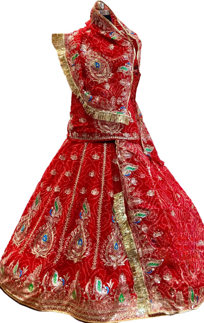 DESIGHNER 5 MTR GHER VINTAGE CHUNNARI POSHAK