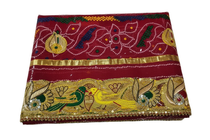 Elegant Kolkata Zardozi Chunri Odhna Marwadi Heritage Collection | Georgette Wedding Dupatta