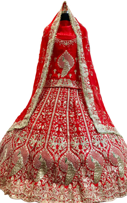 Royal Rajasthani Bridal Poshak – Heavy Zardosi Embroidered Designer Lehenga Set with Humarai pure Odhana