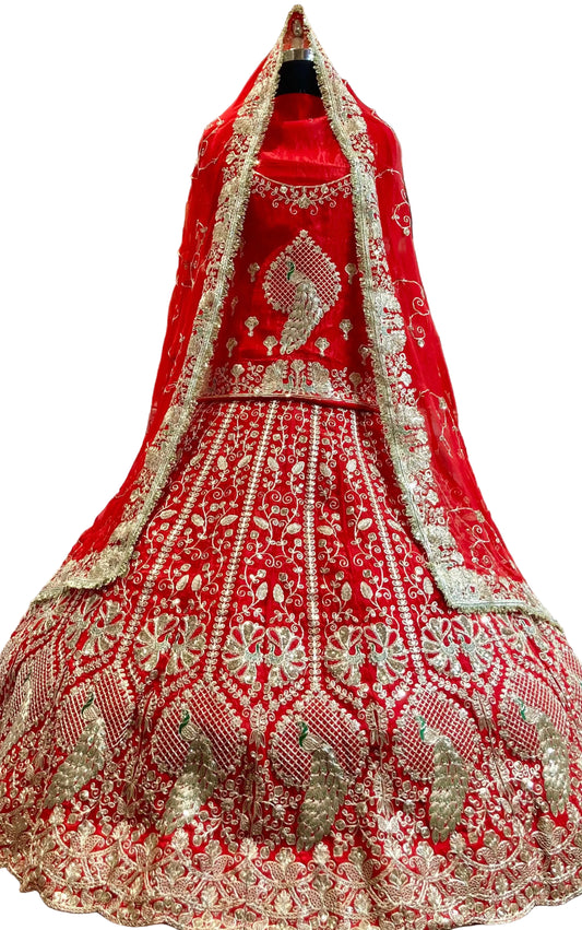 Royal Rajasthani Bridal Poshak – Heavy Zardosi Embroidered Designer Lehenga Set with Humarai pure Odhana
