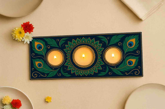 Decorative MDF Rangoli plates pack of 2     size 6"inch