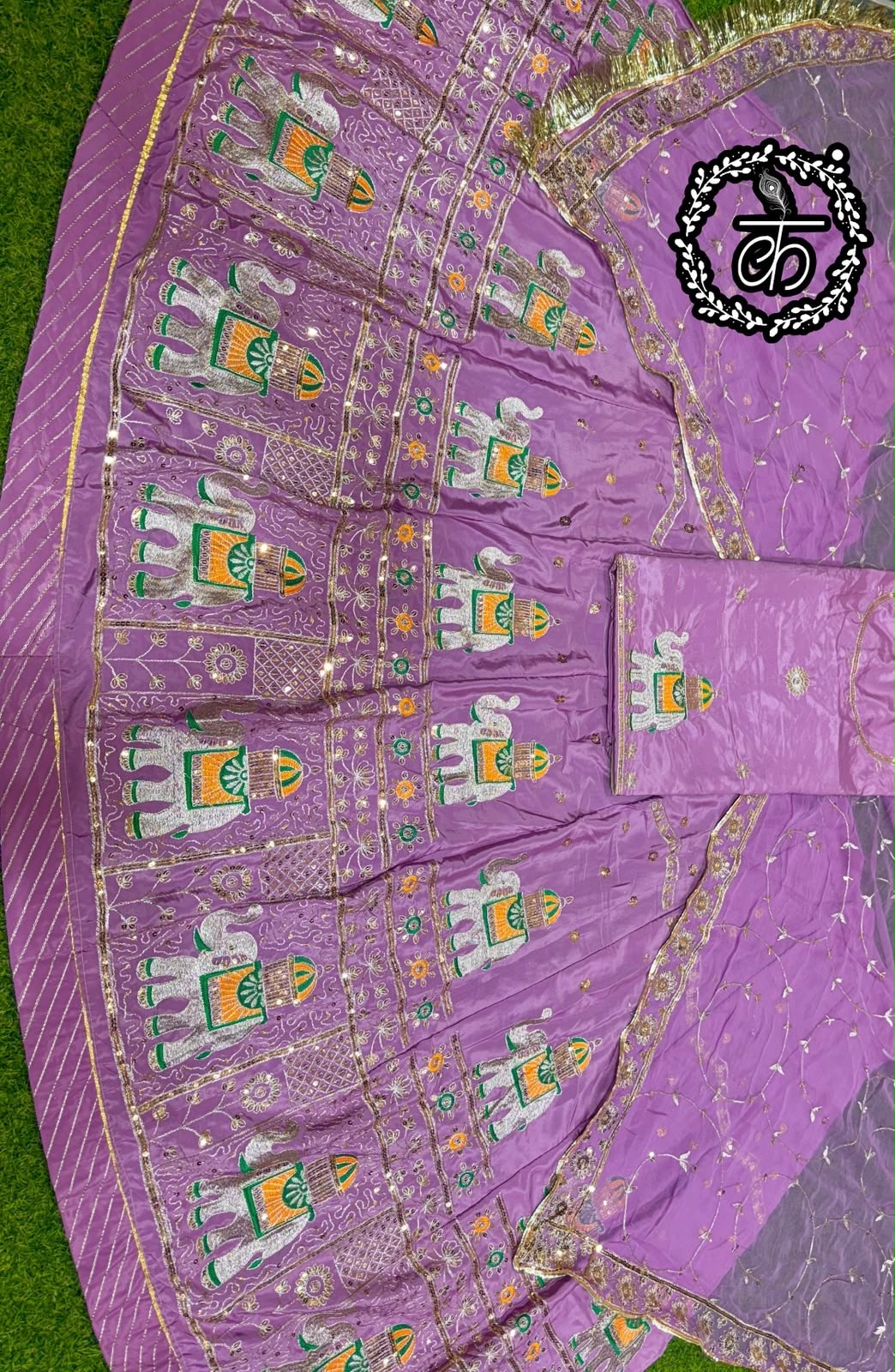 Boutique Vintage Rajputi Poshak | Premium Crepe Silk with Pure Odhani & Hand Zari Work