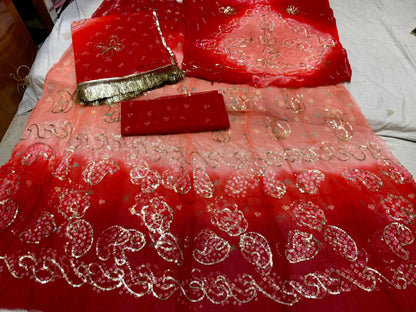 Thakurji Pure Rai Bandhej Poshak with Taari Work & Gota Kiran Finishing