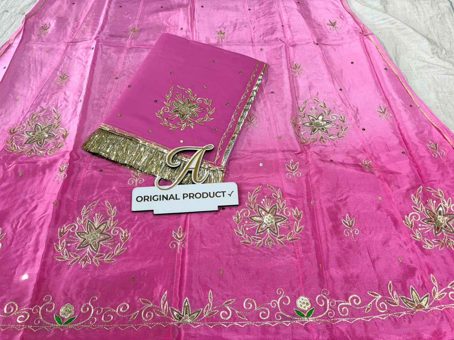 Designer Upada Crepe Boutique Thakurji Poshak with Aari Taari Work & Pure Odhani