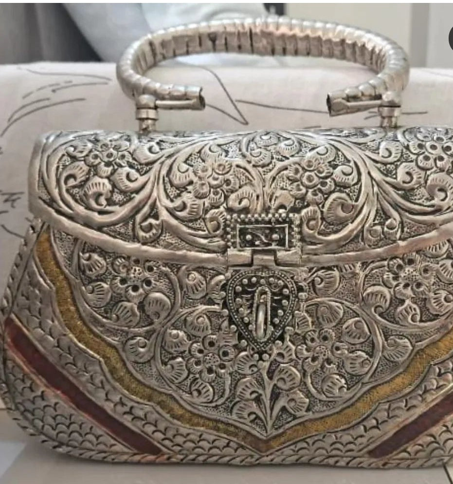 Exclusive handcrafted carved Garman silver Elegant clutch bags