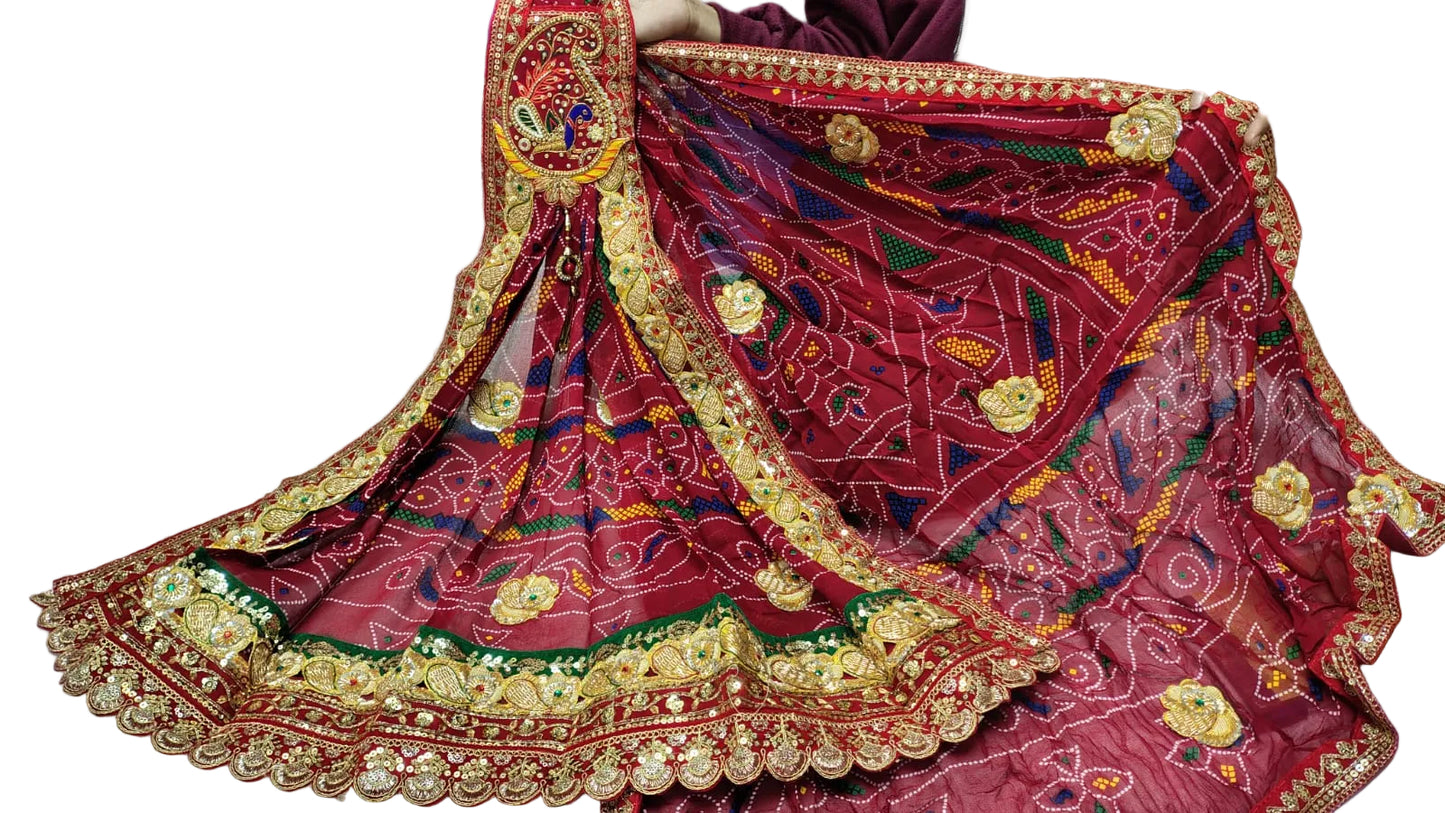 Kolkatta special Zardosi Marwadi Rajasthani chunri pilla odna