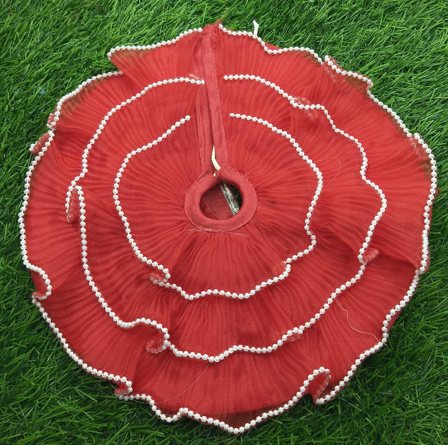 Summer Special Royal Pearl Work Kanha Ji Poshak | Elegant Frill Style Laddu Gopal Dress