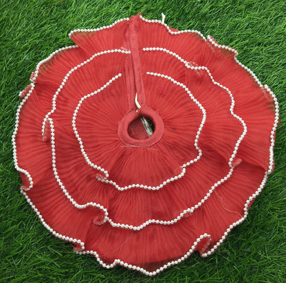 Summer Special Royal Pearl Work Kanha Ji Poshak | Elegant Frill Style Laddu Gopal Dress