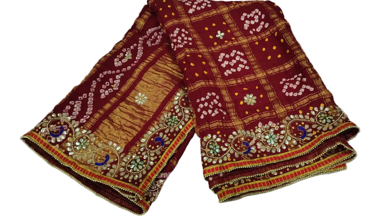 Modal Gajji Silk Gotta Patti Beautiful Handwork Traditional Odhna