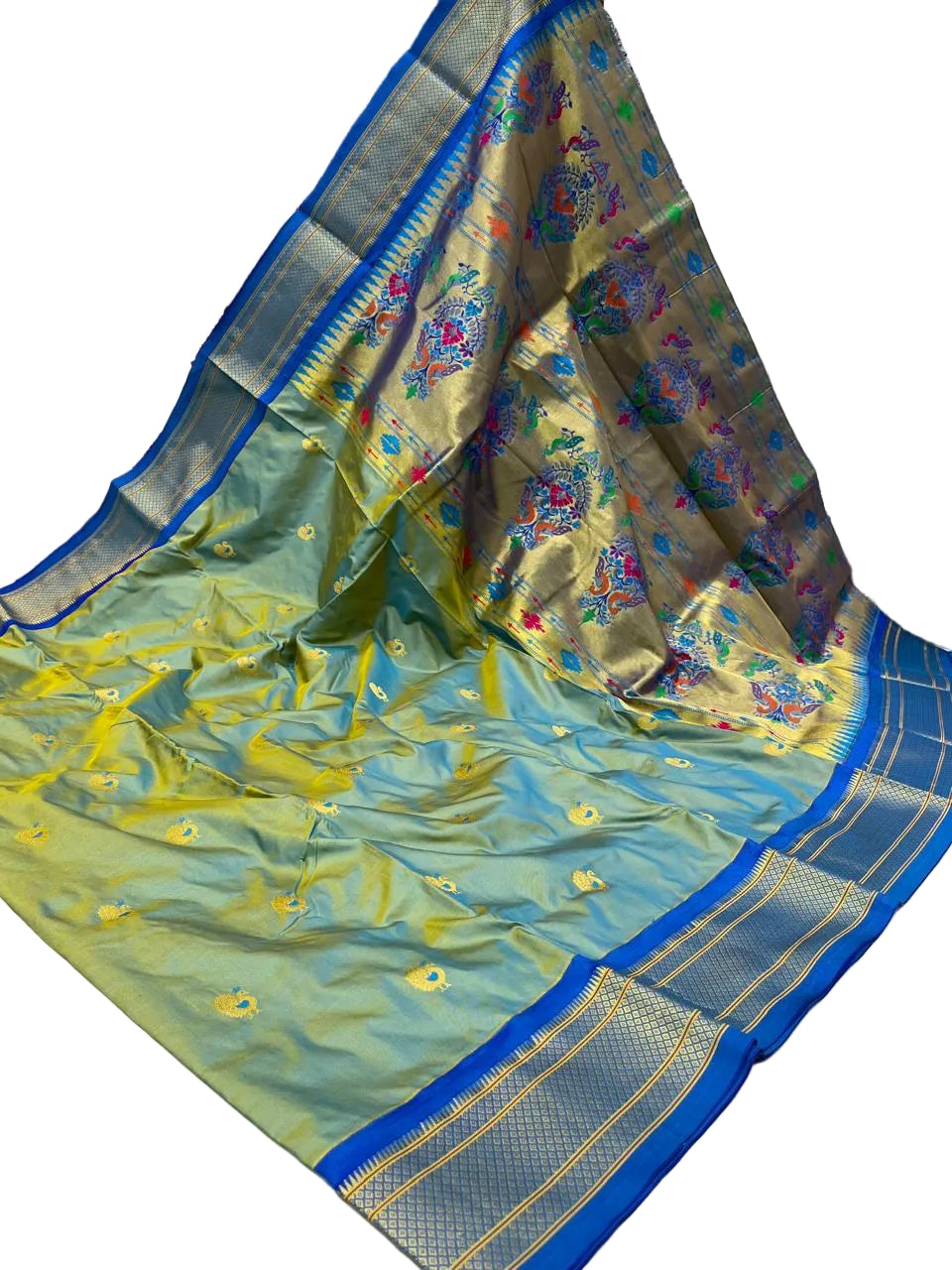 Traditional Pure Silk Paithani with Kadiyal Border