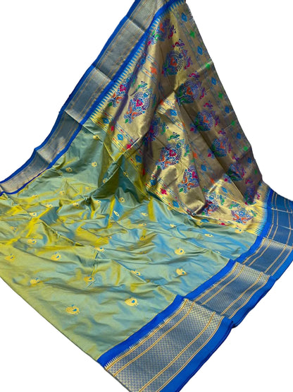 Traditional Pure Silk Paithani with Kadiyal Border