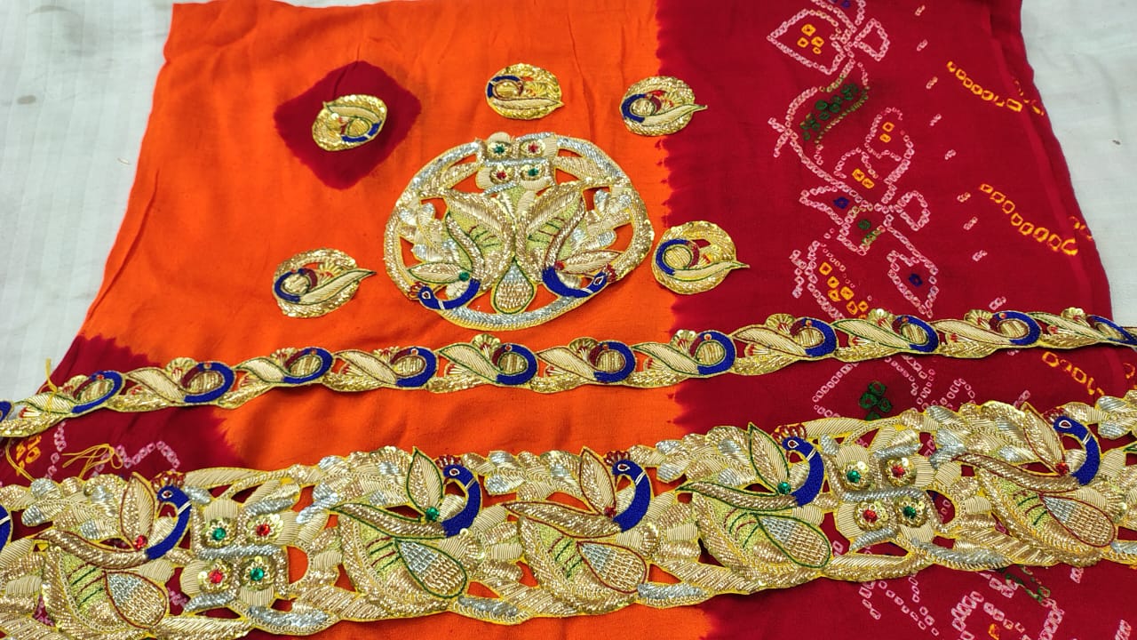 Premium Kolkata Ojaria Pila Chunri | Handmade Wedding & Puja Chunri