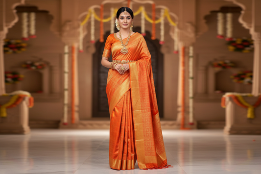 Pure Kanjivaram Silk Doli Design Saree | Handloom Bridal Pattu Saree Silk Mark Certified