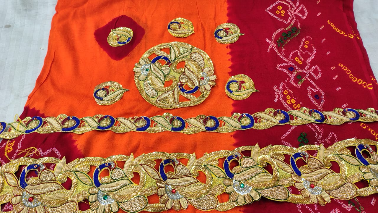 Premium Kolkata Ojaria Pila Chunri | Handmade Wedding & Puja Chunri