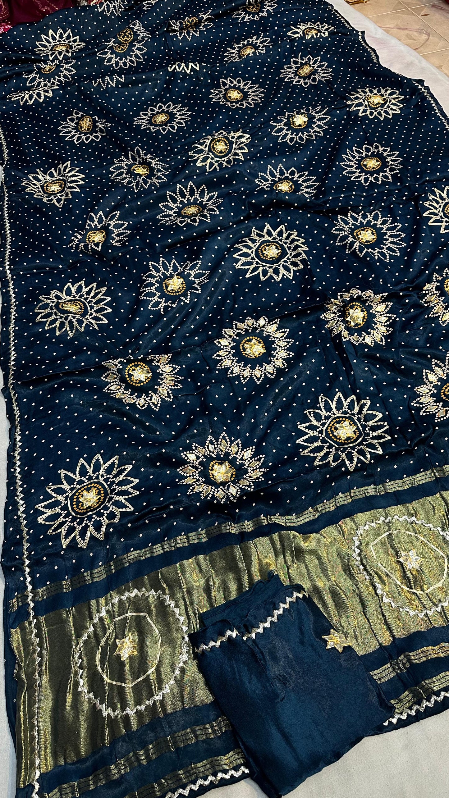 Pure Modal Gajji Silk Saree with Kachi Gota Patti Handwork – Designer Traditional Saree
