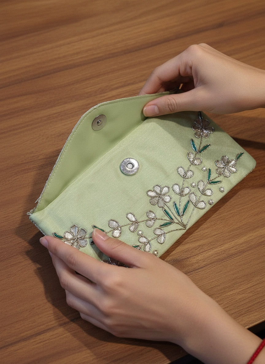 Gota Pearl Cheed Designer Money Envelope | Elegant Gift Bag/Clutch (Pack of 2) mix color