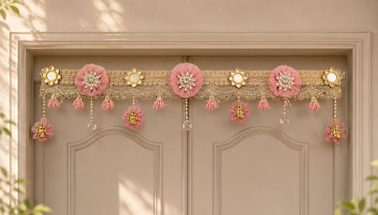 Beautifully  Bandarwal crafted with soft organza flowers, pearls, sequins, mirrors and sparkling crystals.     CODE:PCK