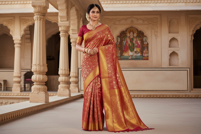 Tissue Pure Kanchipuram Silk Saree – Elegant Silk Mark Certified Saree