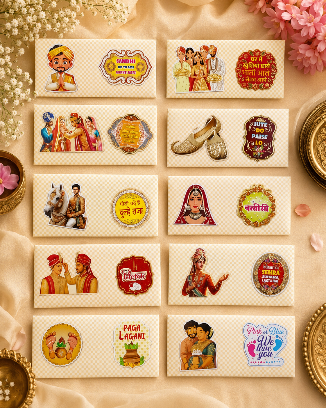 Make Every Shagun Extra Special!   Festival & Wedding Theme Money Envelopes – Pack of 5 Piece Envelope
