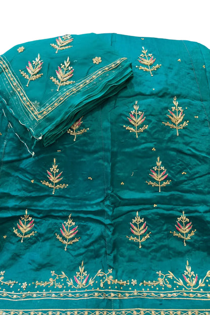 Upada silk Pyor odhna Hevy Dabka  Jardoji handwork Rajasthani poshak