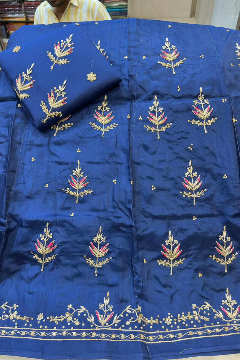 Upada silk Pyor odhna Hevy Dabka  Jardoji handwork Rajasthani poshak