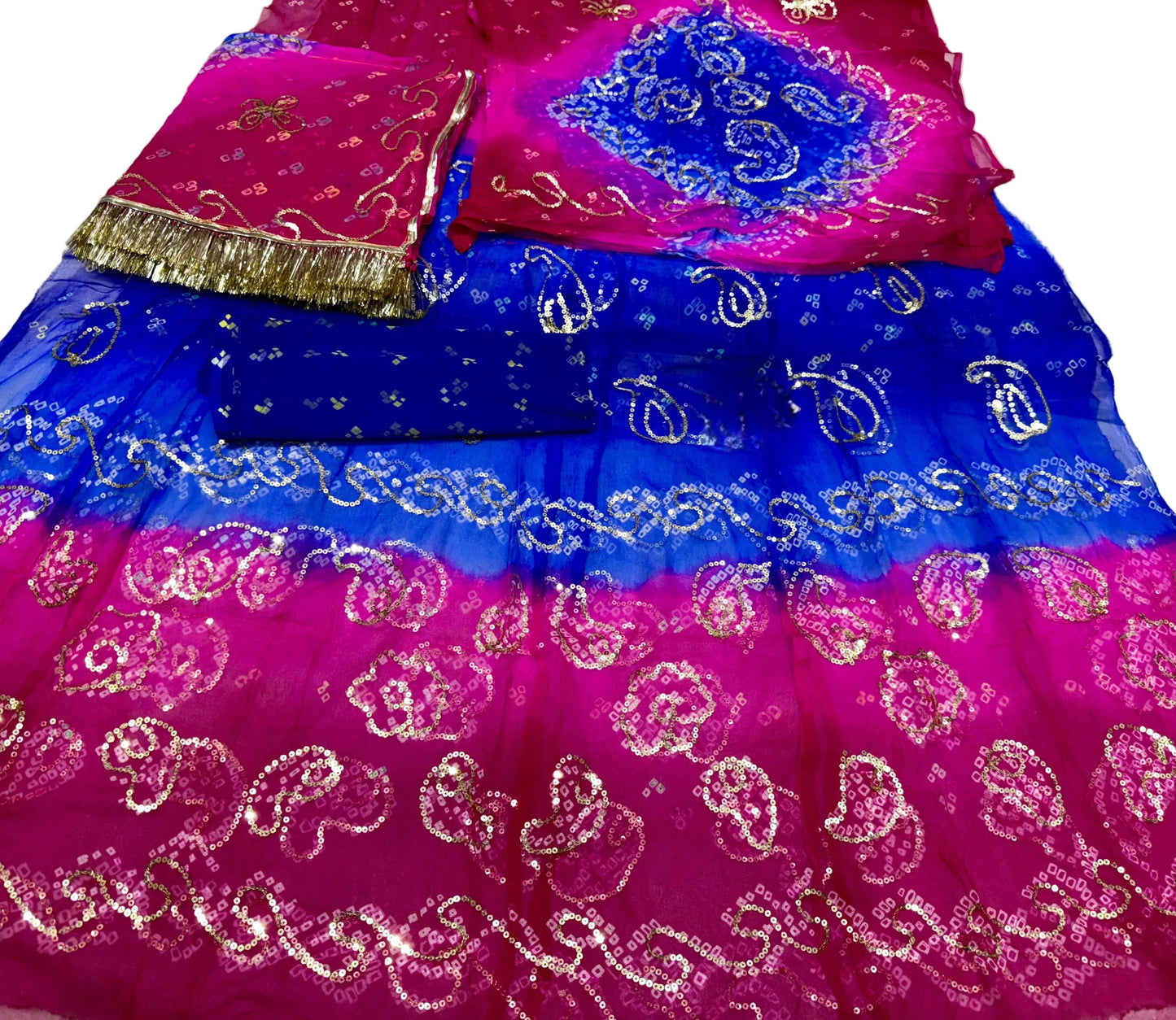 Thakurji Pure Rai Bandhej Poshak with Taari Work & Gota Kiran Finishing
