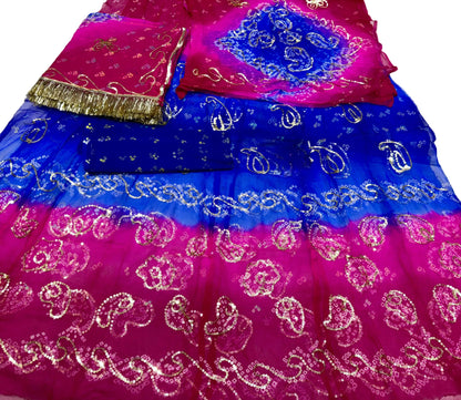 Thakurji Pure Rai Bandhej Poshak with Taari Work & Gota Kiran Finishing