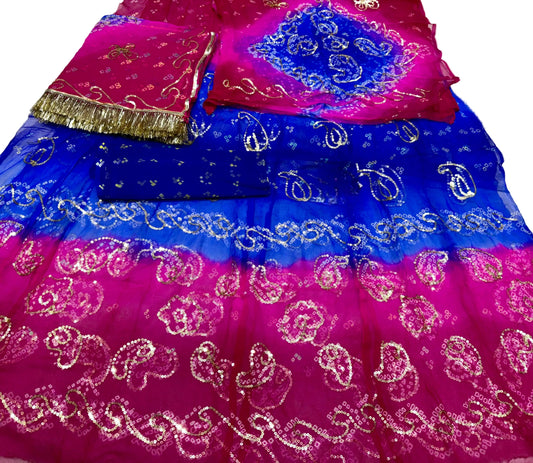 Thakurji Pure Rai Bandhej Poshak with Taari Work & Gota Kiran Finishing