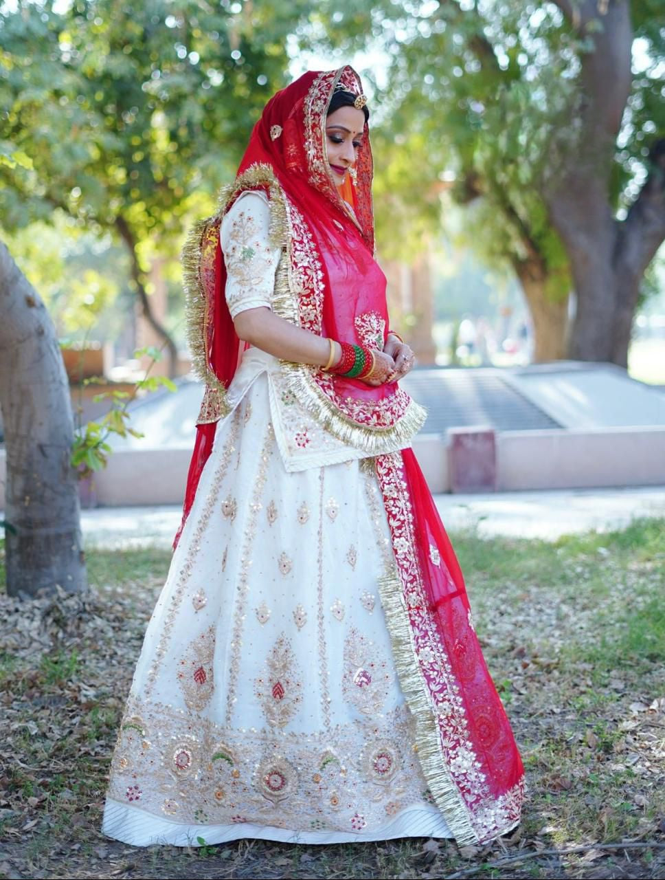 Heavy Fendi Silk Poshak with Jardoji Coding & Multi Zari Work | Stone Touch | Humrahi Contrast Odhna | Unstitched