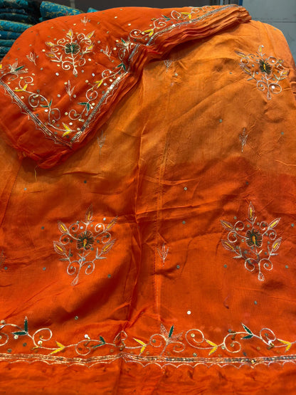 Upada silk fabric pure odhna heavy Kasab zari fancy boutique handwork poshak