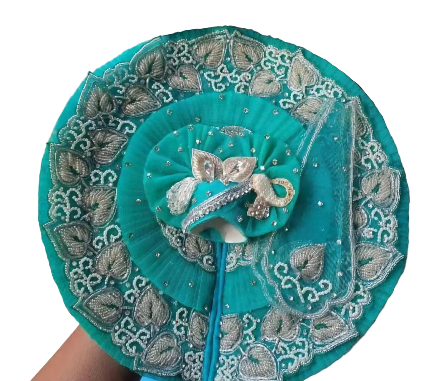 Janmashtami Shringar Designer Boutique Ladoo gopalji poshak with Mukut   size 6 inch