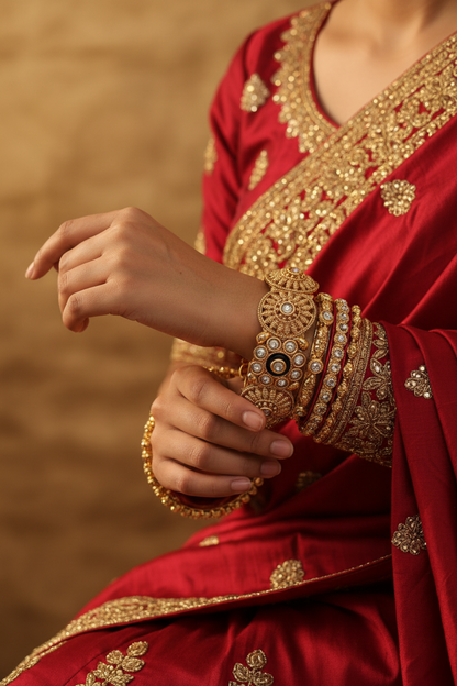Luxury Traditional Brass Kundan Kangan set