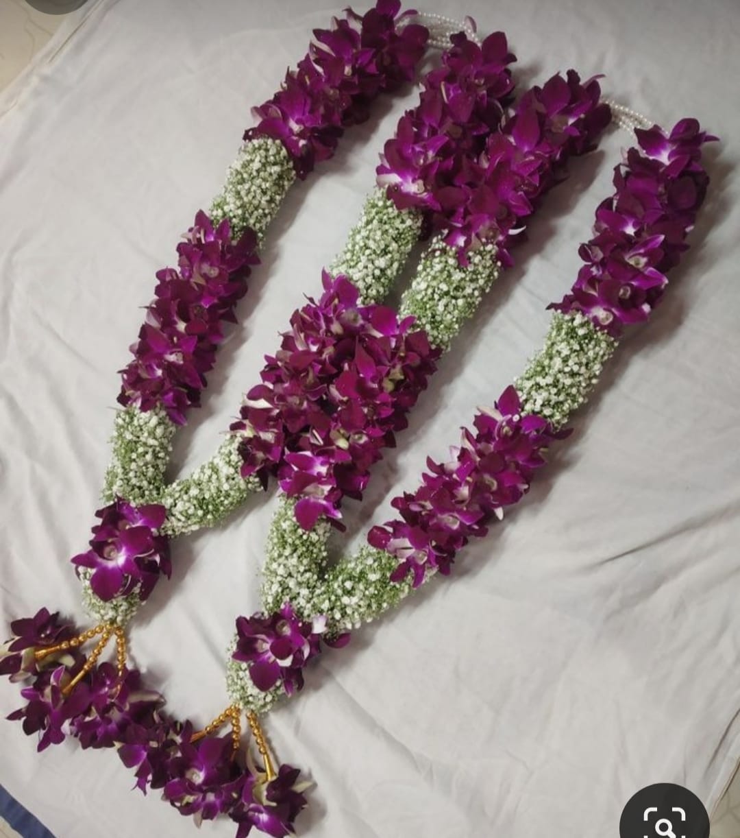 Elegant fresh flower wedding garland/ varamala size 5.5ft