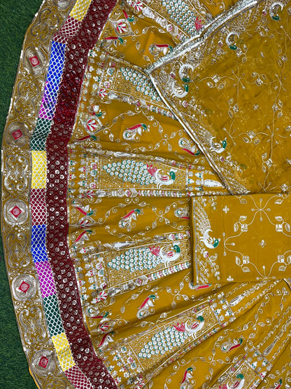 Boutique Designer 4 Meter Ghera Royal Poshak – A Timeless Blend of Tradition and Elegance/ CODE:SHR