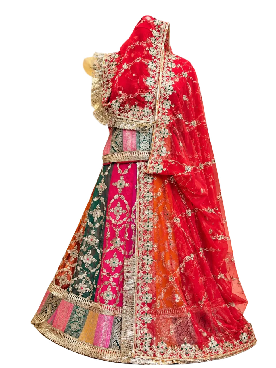 PACHRANGA VINTAGE 4 MTR GHER Lehanga Poshak