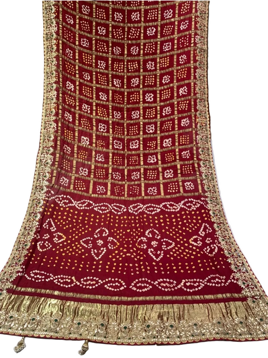 Pure Ghatchola Gaji Silk Bandhej Saree | Handwork Traditional Ethnic Wear